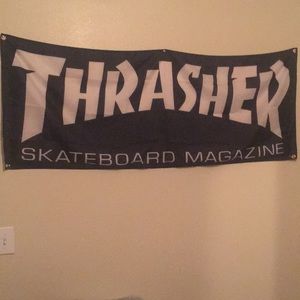 Thrasher skateboard magazine banner 5ft x 2ft